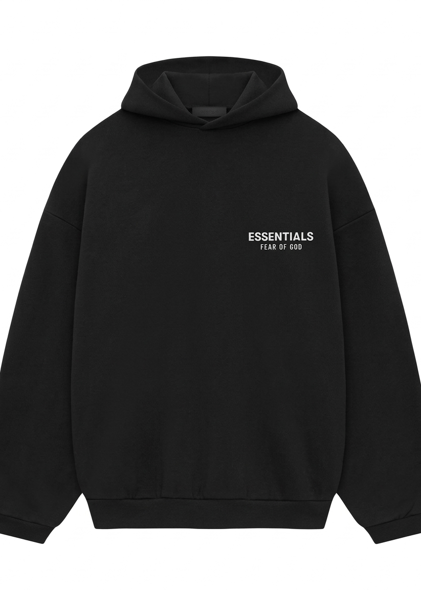 HODDIE ESSENTIALS BLACK FLEECE FW24